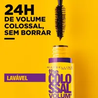 2 Máscara de Cílios the Colossal Lavável, Maybelline, Preto em oferta na Amazon