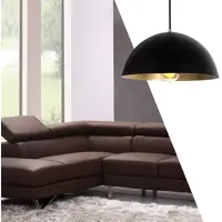 Pendente Luminária Ônix Meia esfera Alumínio 30cm Preto e Dourado E27 em oferta na Amazon