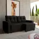 Sofá 3 Lugares Retrátil Lubeck Suede Preto 180 cm em oferta