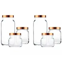Kit Jogo de Potes de Vidro Ruvolo Glass Company - com Tampa Redondo Gourmet Style 6 Peças em oferta na Magazine Luiza