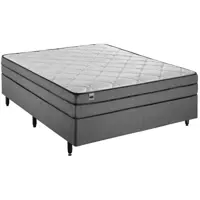 Cama Box Casal (Box + Colchão) Inducol - Molas Ensacadas 64cm de Altura Vanille Black em oferta na Magazine Luiza
