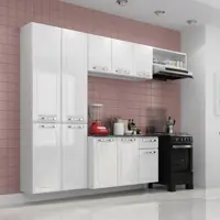 Cozinha Compacta 4 Peças 10 Portas Branco Neve Amanda Itatiaia em oferta na ShopTime