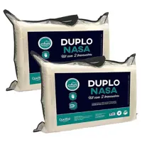 Kit 4 Travesseiros Nasa Poliuretano 45x65 cm Duoflex Duplo Nasa Creme em oferta na Carrefour