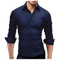 Imagem da promoção Camisa Masculina Slim fit Luxo Basic Azul Escuro