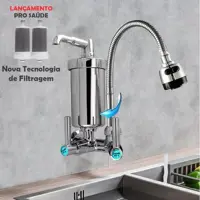 Torneira Com Filtro Gourmet Pia Cozinha De Parede Metal Inox - Metais E Cia em oferta na Magazine Luiza