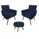 Kit 02 Poltrona Decorativa Nina + Puff Giovana Suede em oferta