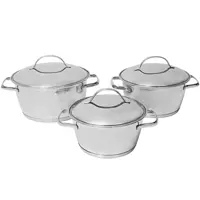 Jogo de Panelas Tramontina Allegra 65660/220 Inox - Fundo Triplo 3 Peças em oferta na Magazine Luiza
