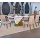 Conjunto para Sala de Jantar Mesa e 6 Cadeiras Juá Espresso Móveis Canela/Off White/Pena Palha em oferta