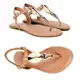 Rasteira Look Fashion Dedo Pedra Metal Nude num. 34 ao 39 em oferta