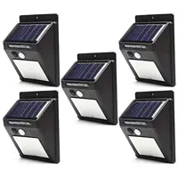 Imagem da oferta Luminaria Solar Parede 30 Leds Sensor de movimento Energia Lampada kit 5 unid luz externa