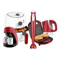 Imagem da promoção Kit Cadence Colors Vermelho e Branco Cook Fryer