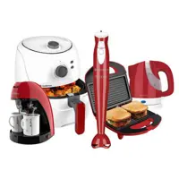 Kit Cadence Colors Vermelho e Branco Cook Fryer em oferta na Magazine Luiza