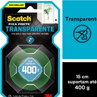 Imagem da Promoção Fita Dupla Face 3M, Scotch, Fixa Forte, Transparente, 12 mm x 2 M