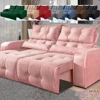 Sofá 2 Lugares Retrátil e Reclinável Minas Tecido Suede 180cm em oferta na Casas Bahia