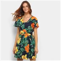 Imagem da promoção Vestido Top Moda Evasê Curto Floral Transpassado