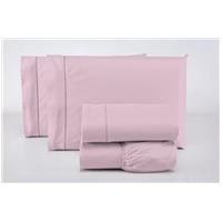 Imagem da promoção Jogo lençol de solteiro 3 peças 100% algodão 400 fios rosa - Paulo cesar