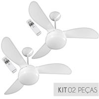 Imagem da promoção Kit Ventilador de Teto Ventisol Fênix Premium Branco 3 vel. Controle Remoto 127v - 02 Unidades