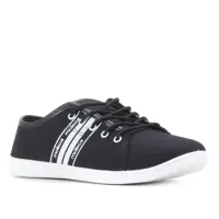 Tênis Moleca Casual Listras Feminino - Preto em oferta na Zattini