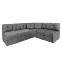 Sofá De Canto Bello 6 Lugares Tecido Suede Cinza Zinhão em oferta na Americanas
