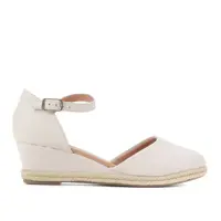 Sandália Anabela Via Uno Feminina - Off White (Últimas Unidades) em oferta na Zattini