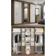Guarda Roupa Casal 5 Portas 8 Gavetas Com Espelho Sognare Glass Thb em oferta