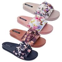 Imagem da promoção Kit 4 Pares Chinelo Feminino Sandália Slide Laço Tecido K16 - FABRICATA