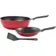 Jogo de Panelas Brinox Antiaderente de Alumínio - Vermelho 3 Peças Garlic 7301/403 em oferta