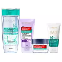 Imagem da promoção LOréal Paris Antioleosidade Kit Água Micelar + Gel de Limpeza Profunda + Gel Creme Facial + Protetor