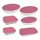 Conjunto Assadeira Marinex 1576 com Tampa Rosa 6 Peças em oferta