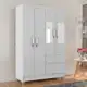 Guarda Roupa Solteiro Lohaine 4 Pts C/ Espelho Branco - Moveis Arapongas em oferta