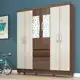 Guarda Roupa Casal Lia 6 Portas C/espelho - Moveis Arapongas em oferta
