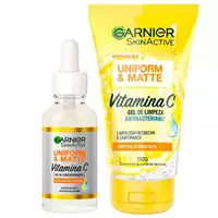 Imagem da promoção Garnier Vitamina C Kit Sérum Facial Efeito Matte + Gel de Limpeza Facial - Garnier Skin