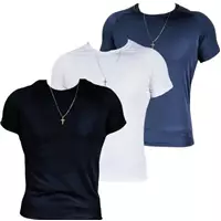 Imagem da promoção Kit 3 Camiseta Masculina Blusa Academia Fitness Slim - Divine