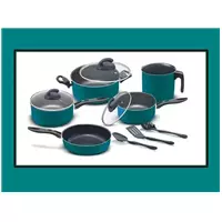 Imagem da promoção Kit De Panelas 8 Peças Elegan Antiaderente C/ Tampa De Vidro PARA COZINHA COR:VERDE - PUC