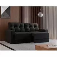 Imagem da promoção Sofá 2 Lugares Retrátil Lubeck Suede Preto 140 cm - Mobly