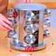Porta Tempero e Condimento Suporte Giratório Redondo Inox 12 Potes de Vidro + Etiquetas e Canetinha em oferta