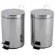 Kit 2 lixeiras aço inox 3 litros Healer em oferta