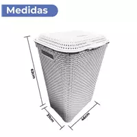 Imagem da promoção Cesto De Roupa Suja Rattan 72 Litros Resistente Lavanderia - BRANCO - Aja Elias Macedo