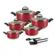 Jogo de Caçarolas 05 Peças com Utensílios Cereja - D'Italia em oferta