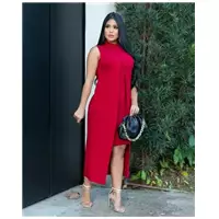 Imagem da promoção Vestido Midi feminino Tubinho Vermelho - Mira Luxo Modas
