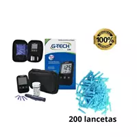 Imagem da promoção Aparelho de glicemia Completo + 200 Lancetas G -tech para medir Diabetes - ACCUMED