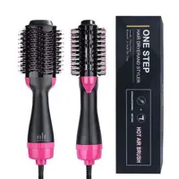 Escova Secadora Alisador Elétrica Quente Cabelo Com 3 Em1 Hair Styler em oferta na Shopee