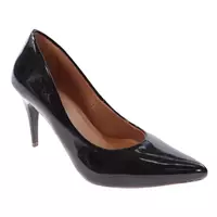 Imagem da promoção scarpin feminino verniz preto salto fino confort valle shoes