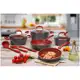 Jogo de Panelas Brinox Revestimento Cerâmico de Alumínio Vermelho e Cinza 8 Peças Ceramic Life Selec em oferta