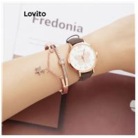 Imagem da promoção Lovito Casual Relógios de Borboleta de Metal para Mulheres L57AD052 (Marrom/Rosa/Preto)