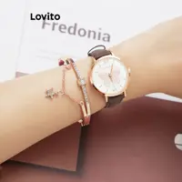 Lovito Casual Relógios de Borboleta de Metal para Mulheres L57AD052 (Marrom/Rosa/Preto) em oferta na Shopee