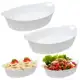 Kit 2 Travessas 24 Cm Oval Branca em Melamina Premium Bestfer em oferta