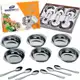 Conjunto para sobremesa inox com 12 peças 6 tigelas 6 colheres kit com taças e talheres - LN Shop em oferta