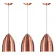 Kit 3 Lustre Pendente Luminária Cone de Alumínio New Cobre - MARRYLUZ em oferta