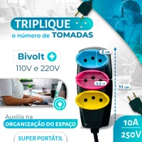 Imagem da promoção Extensão Elétrica Branca e Preta 10/5/3/2 Metros Bivolt Tomadas Tripolares Coloridas